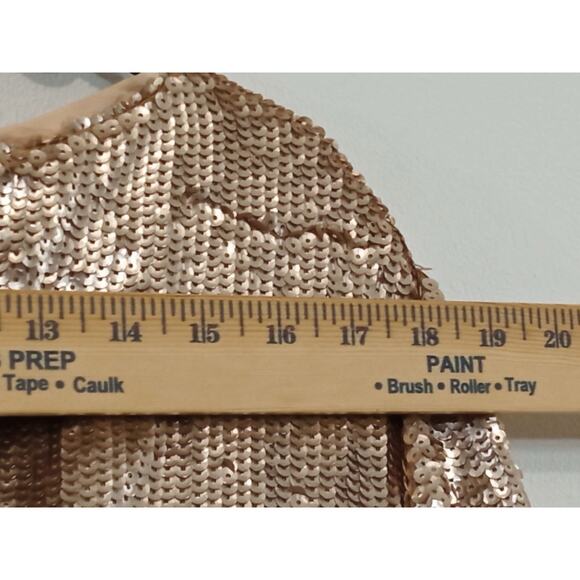 J. Crew Women’s Top Sequin Black Ribbon Zip Back Closure Gold MSRP $148 Size 8 - Picture 5 of 16